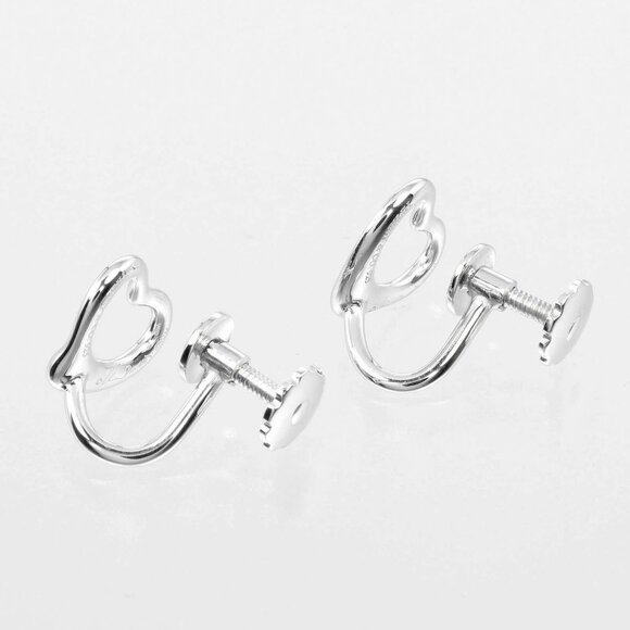 TIFFANY&Co. Open heart Earring Silver925 2.5g Women - Picture 4 of 7